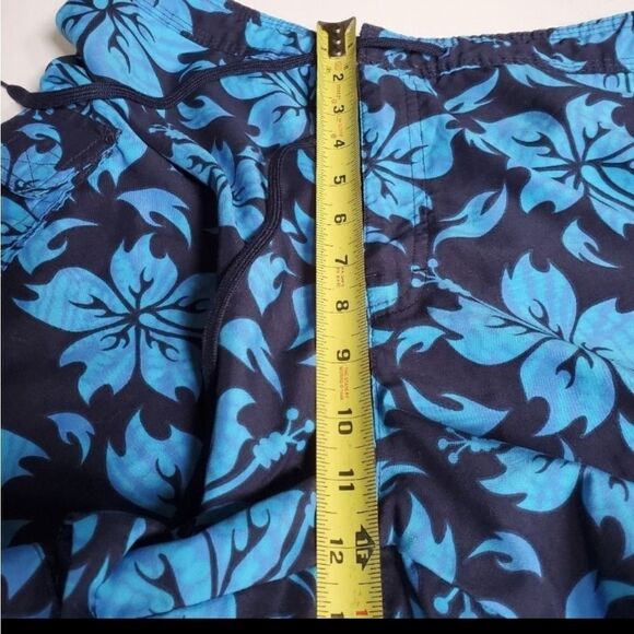 L 12 14 MESH LINED SWIM BOARD SWIMMING SUP BEACH BLUE CATALINA HAWAIIAN SHORTS - Picture 3 of 9